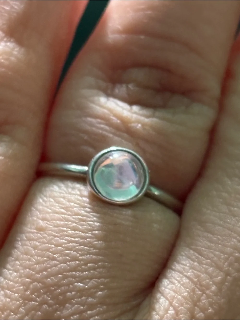 Pandora Silver Ring with Clear Faceted Stone